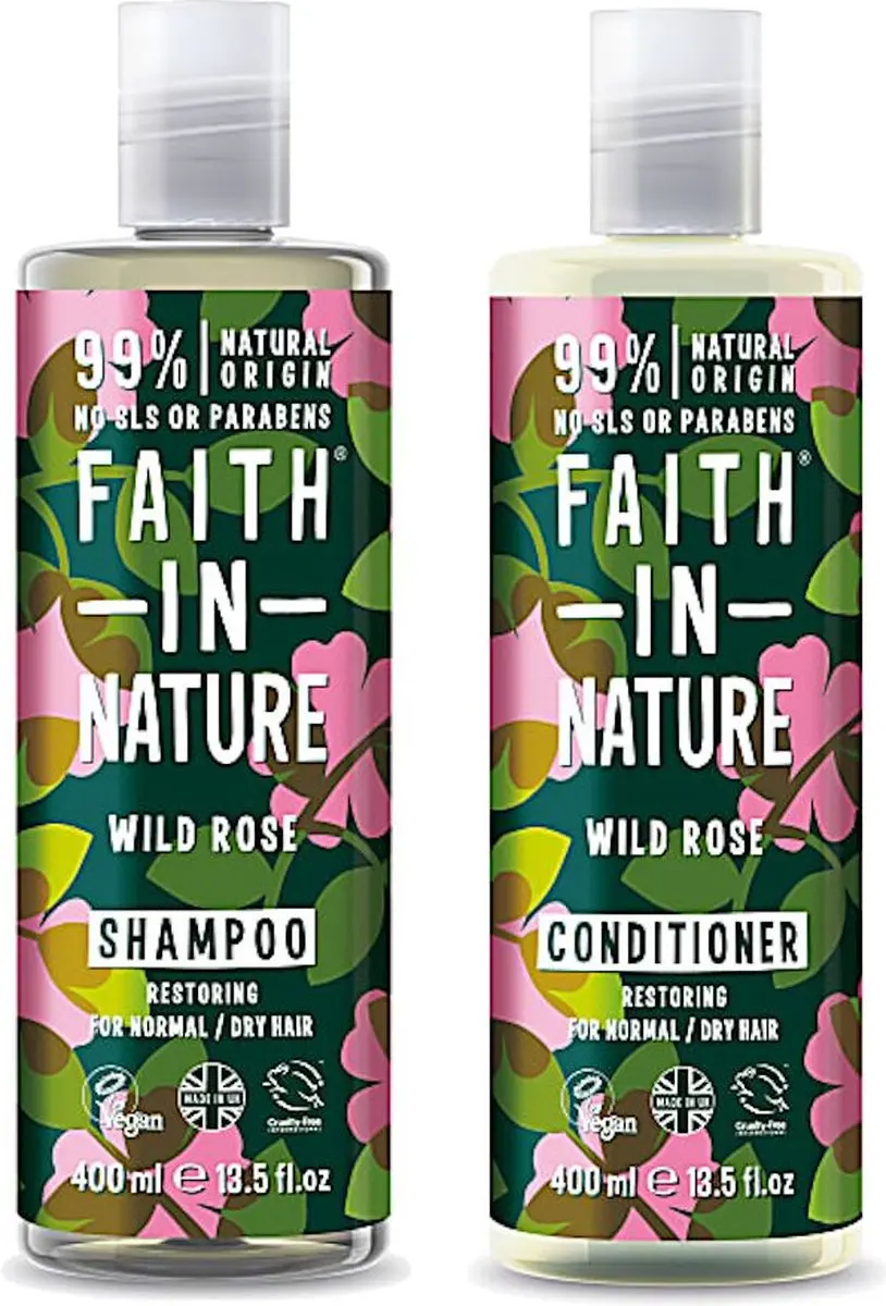 Faith In Nature Wild Rose Shampoo & Conditioner 2x400ml