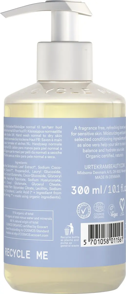 Urtekram Parfumvrije Vloeibare Handzeep 300ml