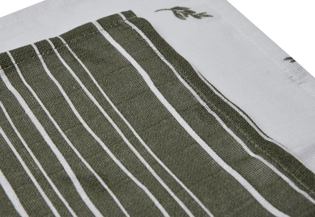 Jollein Monddoekje Hydrofiel Stripe & Olive - 2 Stuks