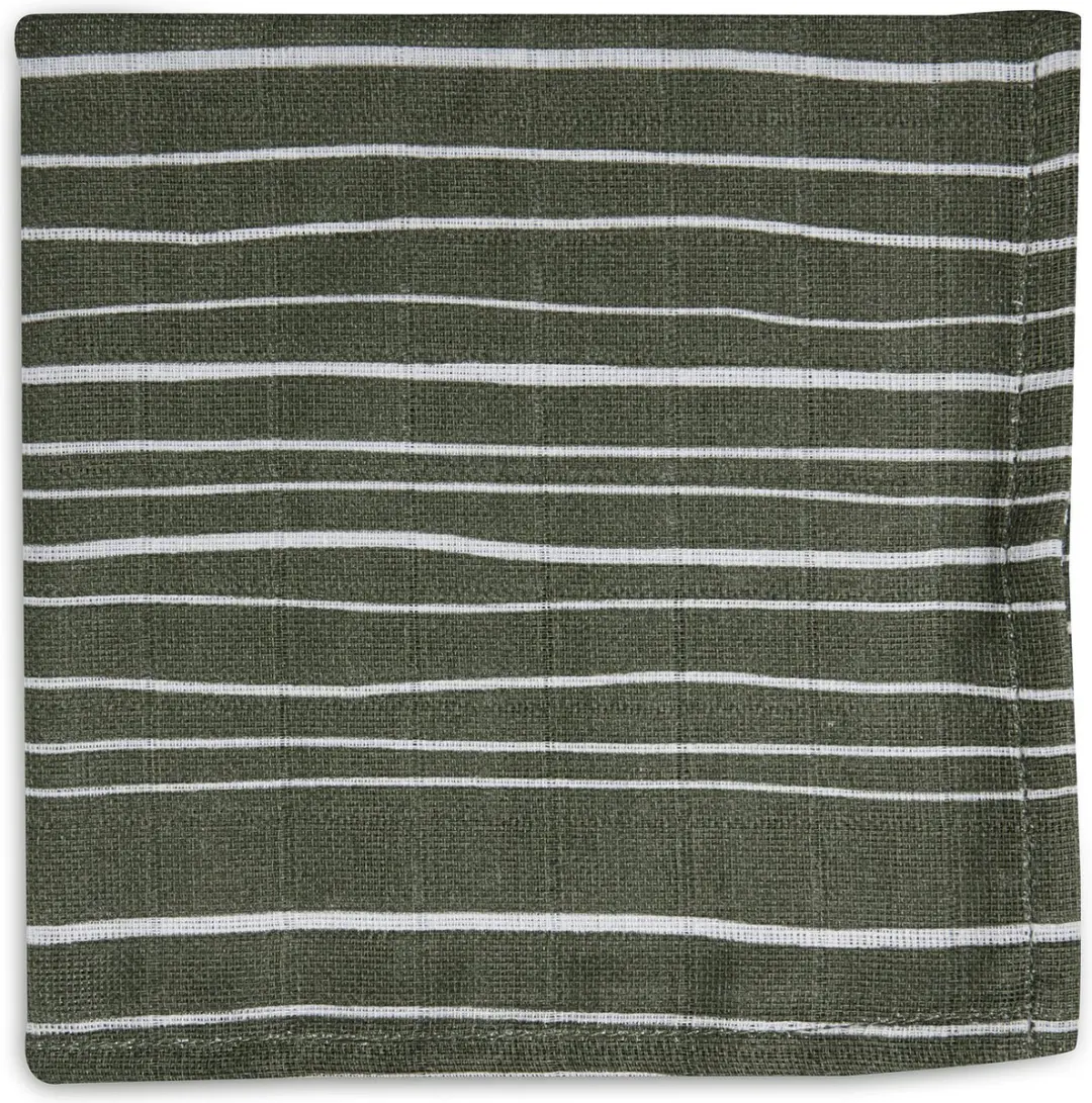 Jollein Monddoekje Hydrofiel Stripe & Olive - 2 Stuks