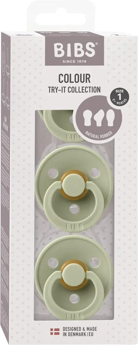 BIBS Colour Try-It Collectie Fopspenen Sage - 3 Stuks - afbeelding 6 van 6