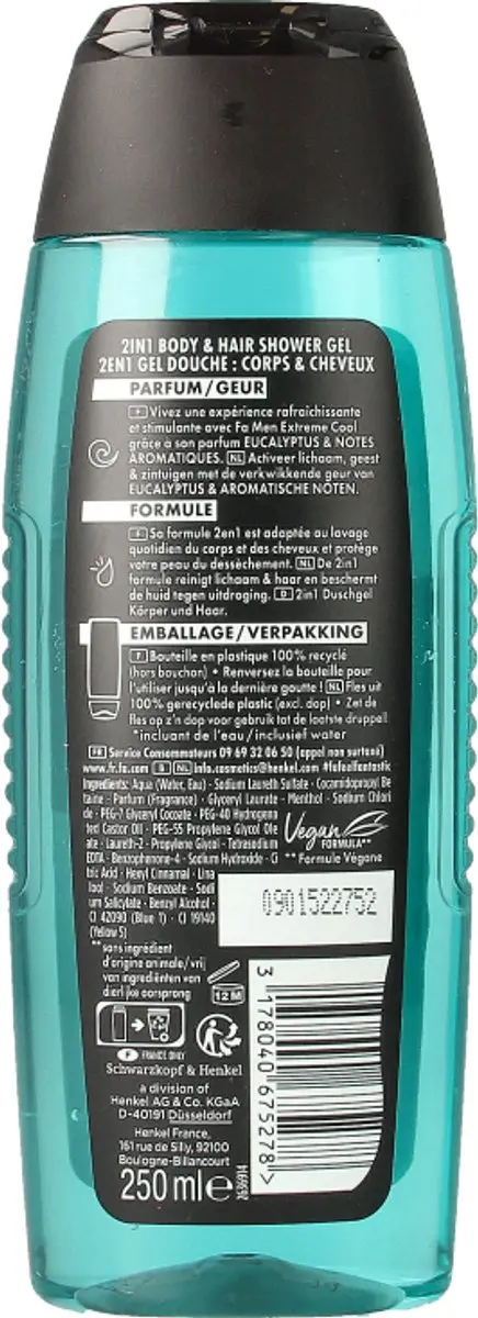 Fa Extreme Cool Douchegel 250ml - Body & Hair