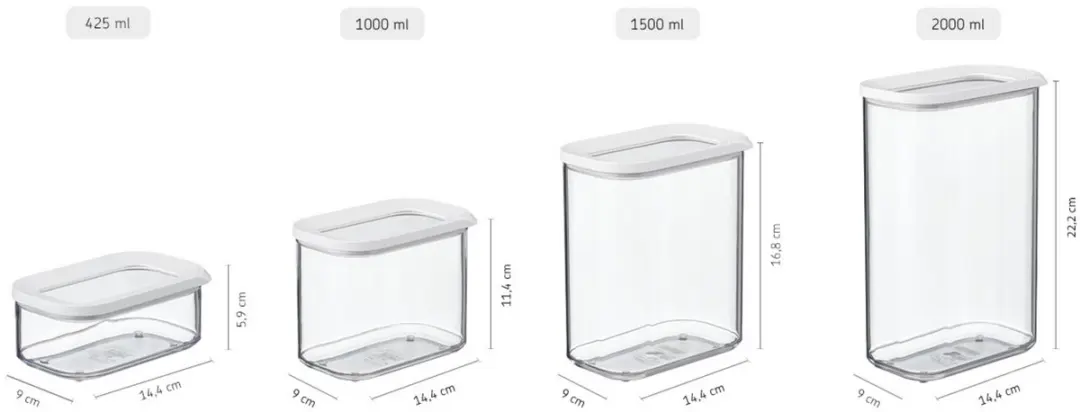 Mepal Modula Bewaardoosset 12-delig - 14,78L - Wit - afbeelding 6 van 6