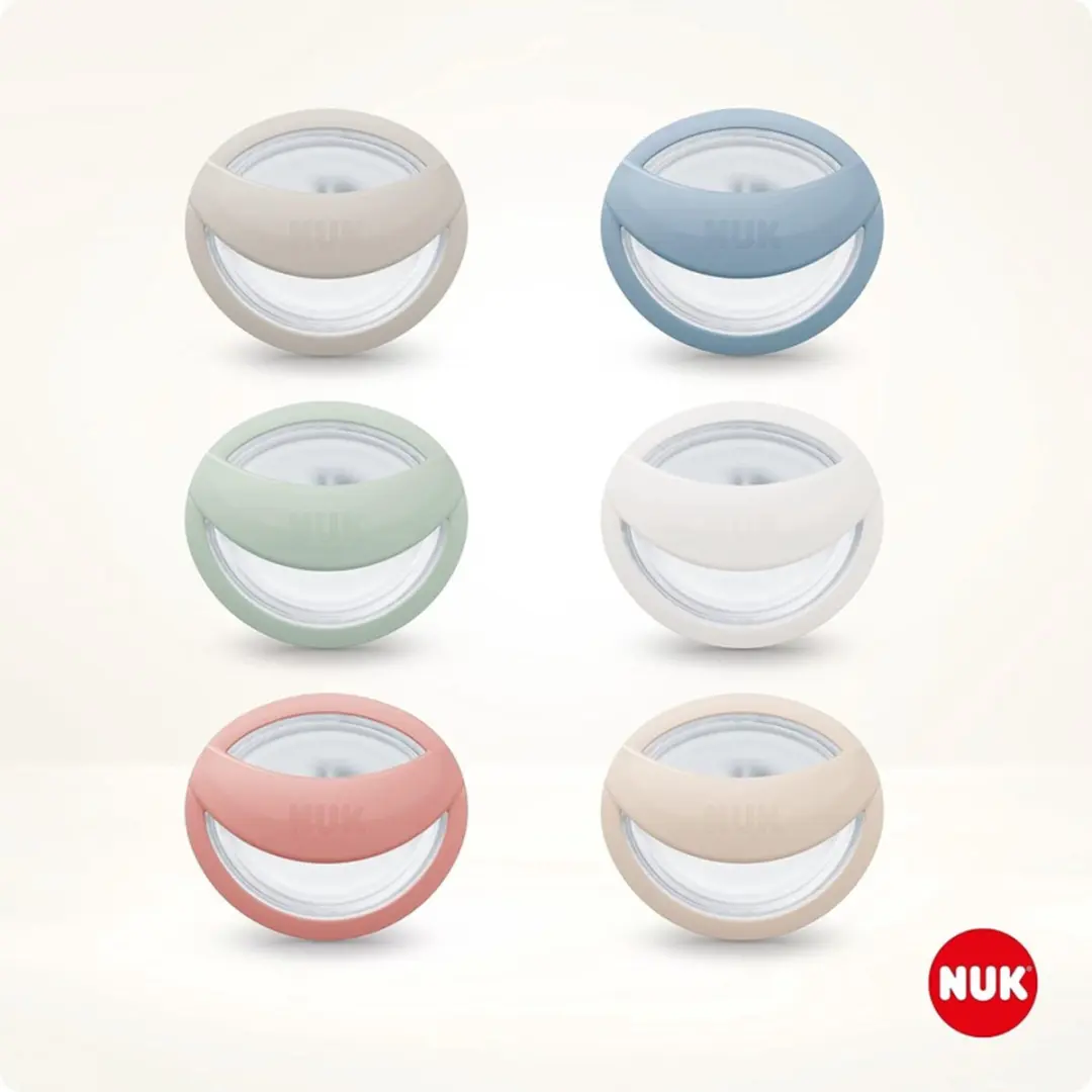 NUK MommyFeel Fopspeen Siliconen 0-6 Maanden - 2 Stuks - Grijs-Beige