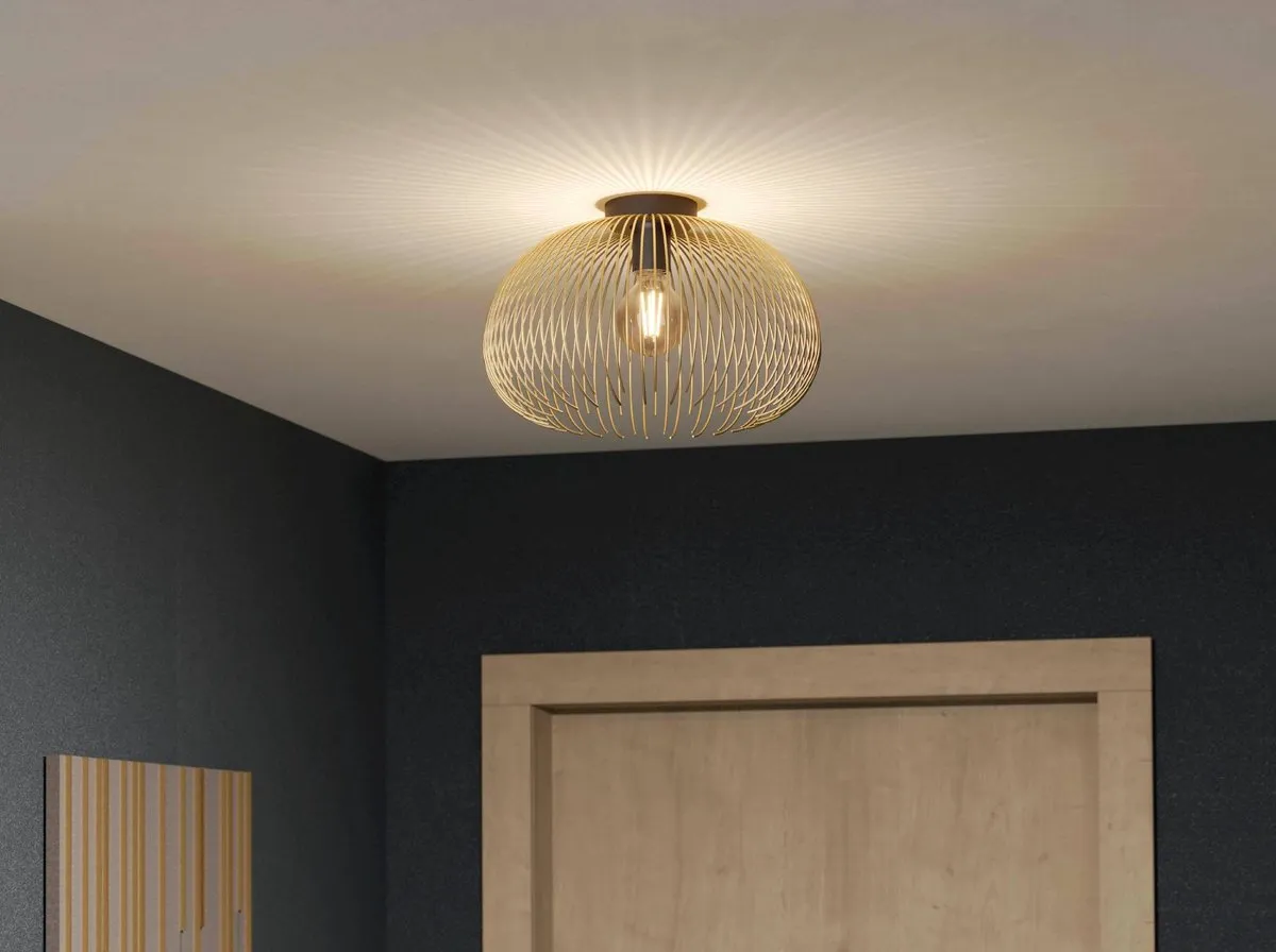 Eglo Venezuela Plafondlamp E27 - Ø38,5cm - Goud/Zwart