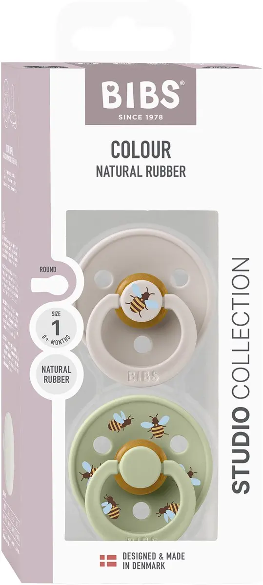 BIBS Colour Studio Speen Mushroom/Sage - 2 Stuks - Maat 1