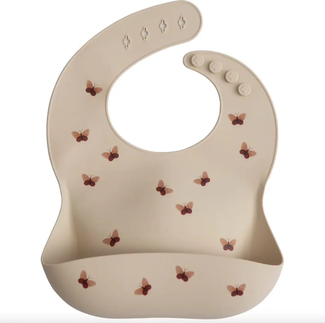 Mushie Siliconen Slab Butterflies - Bruin
