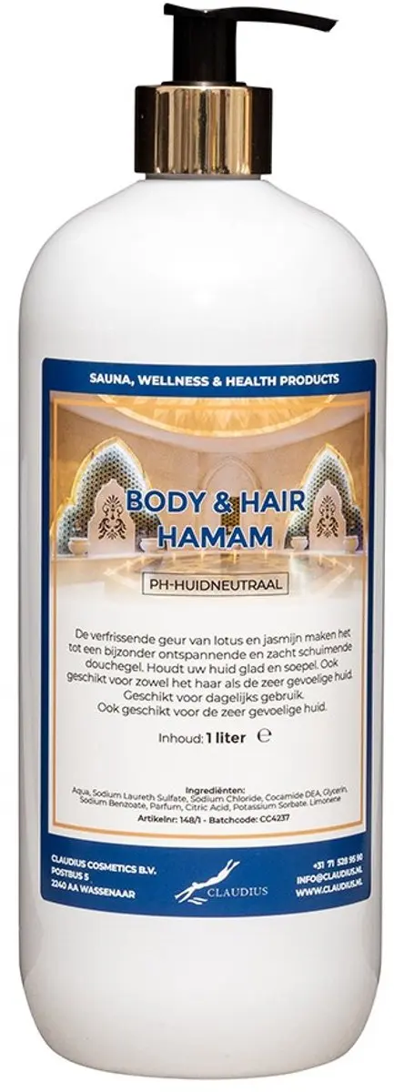 Splashbox Cosmetics Body & Hair Hamam 1L - Gouden pomp