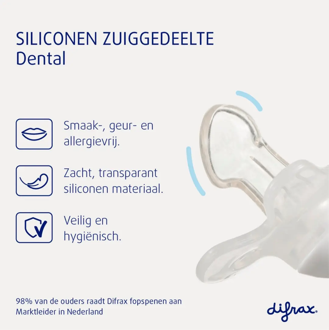 Difrax Dental Fopspeen Geel - 2 Stuks