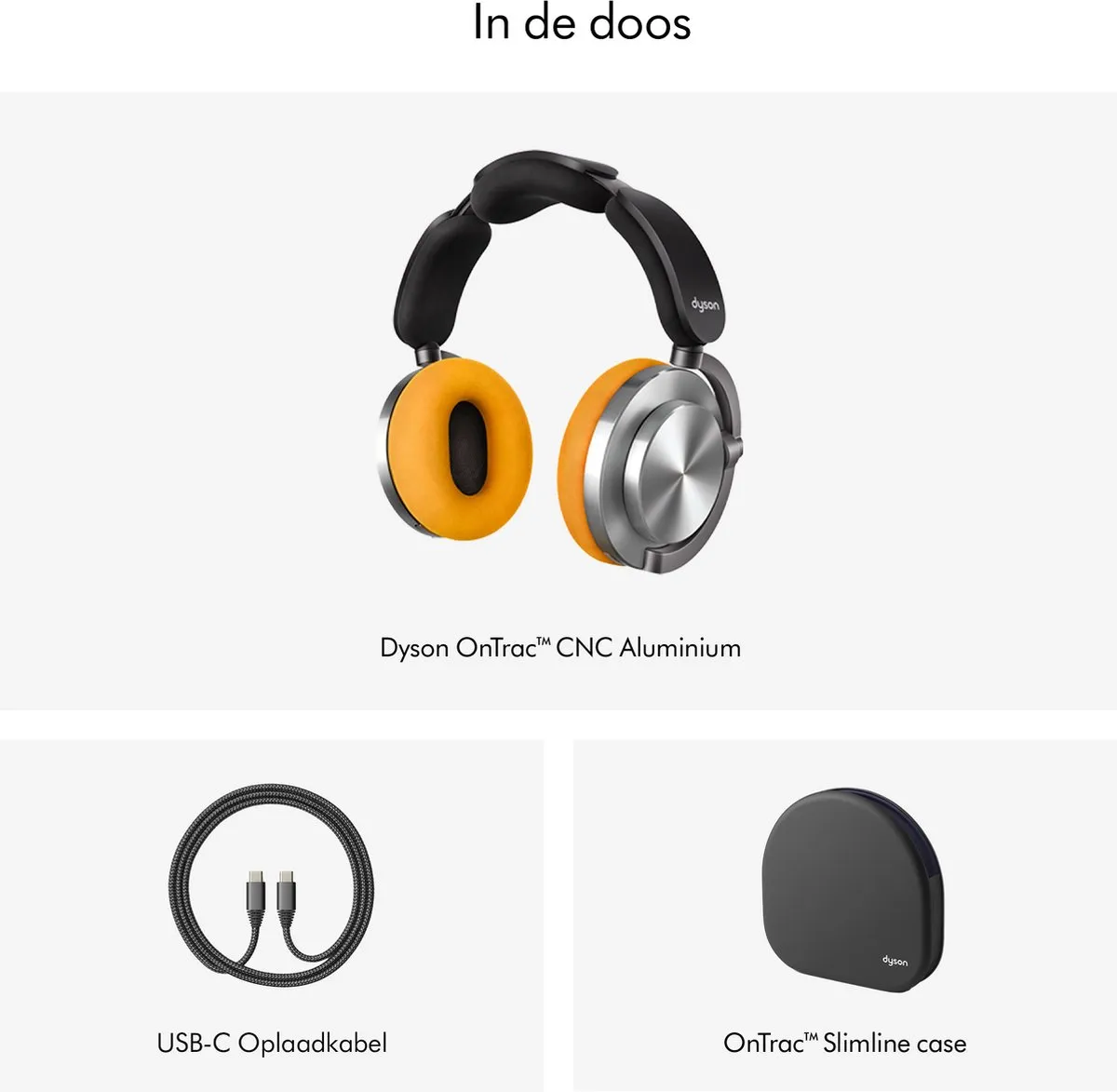 Dyson OnTrac Draadloze Koptelefoon Noise Cancelling - Aluminium