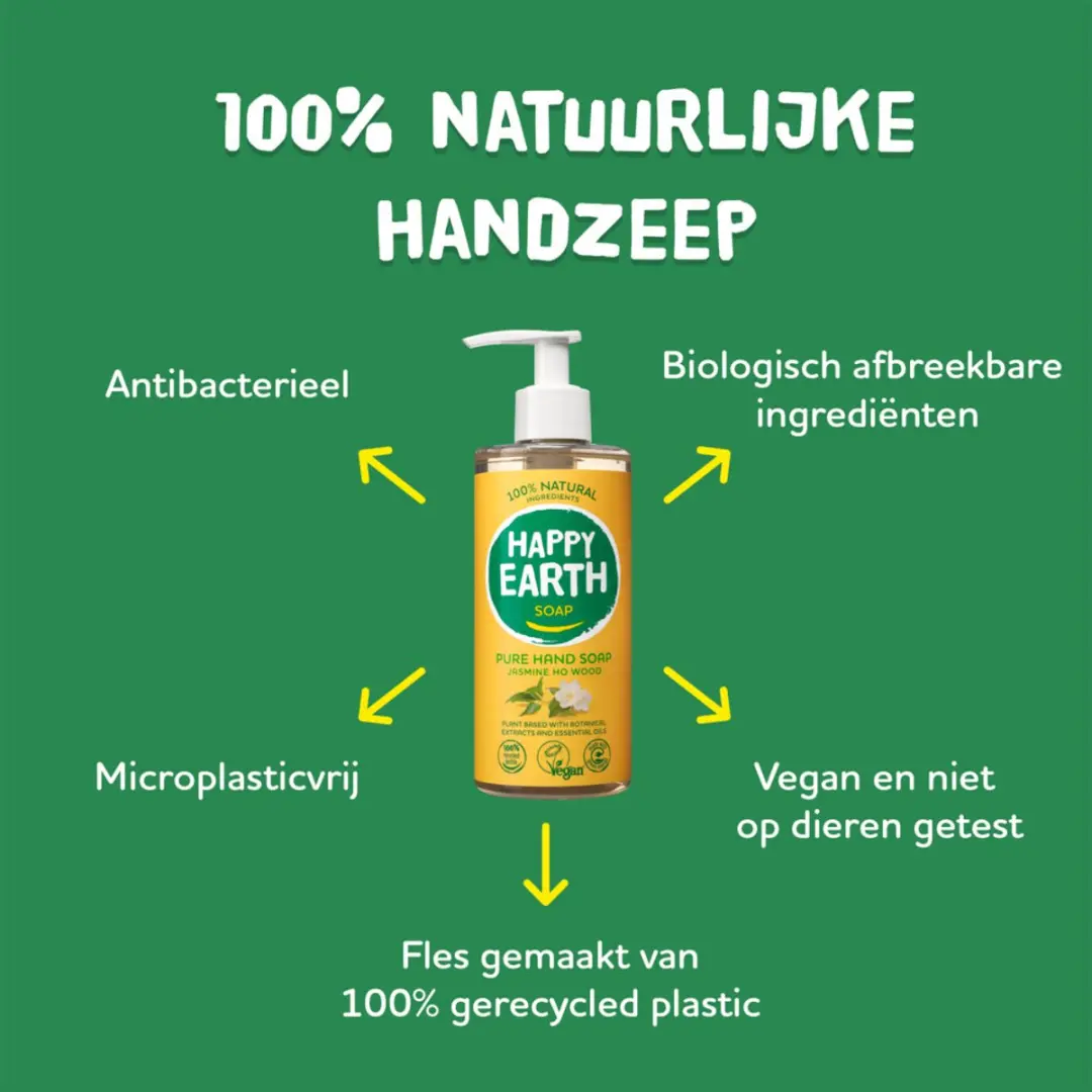 Happy Earth Handzeep Jasmine Ho Wood 300ml