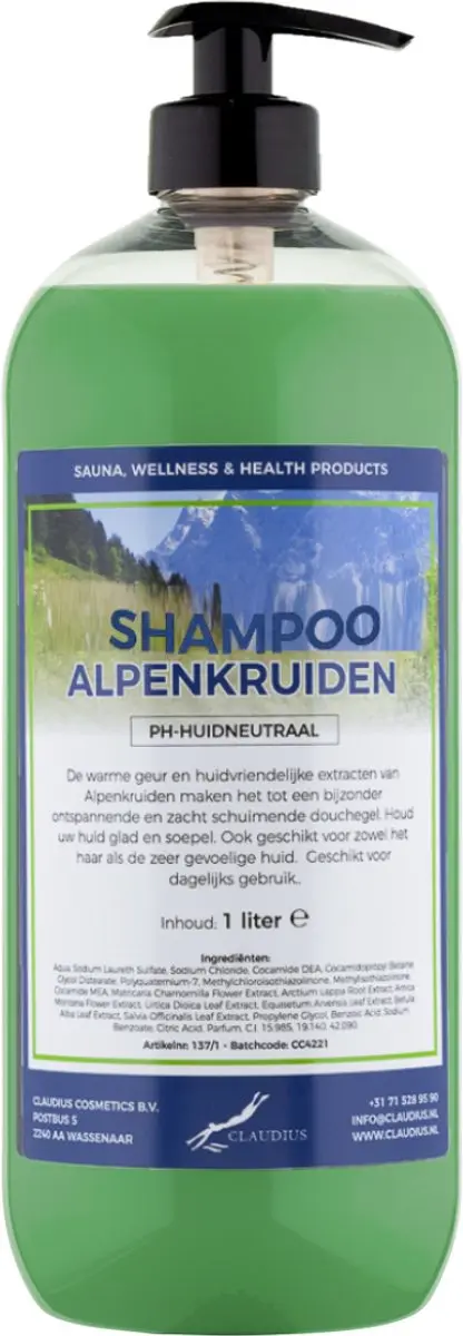 Splashbox Cosmetics Alpenkruiden Shampoo 1L