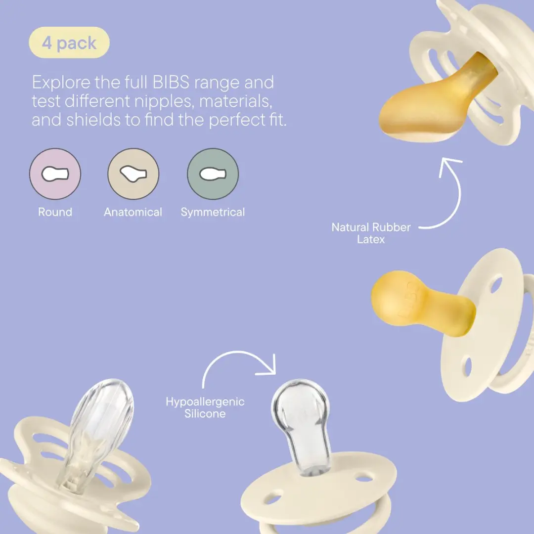 BIBS Sage Speen - 4 Stuks - Natuurlijk Rubber/Silicone