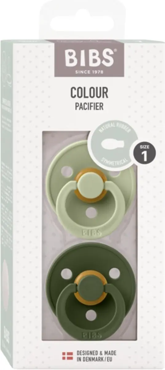BIBS Fopspeen Symmetrisch 0-6 Mnd - 2 Stuks - Sage/Hunter Green