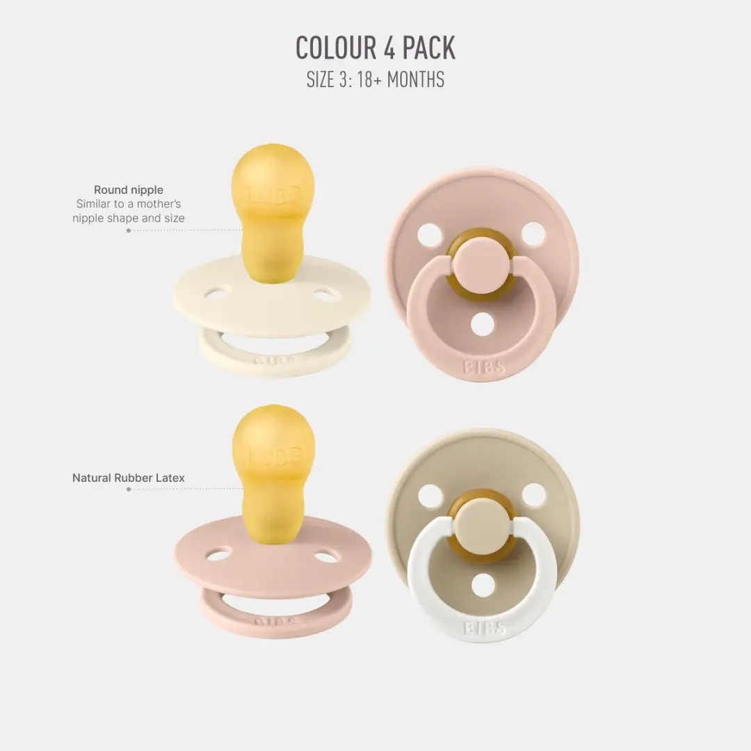 BIBS Colour Speen 18+ Maanden - 4 Stuks Blush Glow Mix - afbeelding 6 van 6
