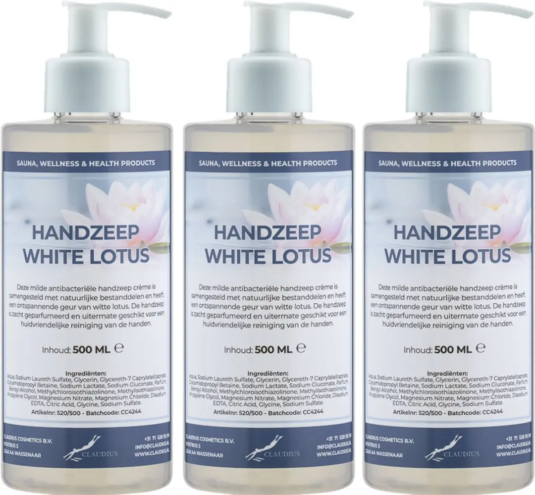 Splashbox Cosmetics Handzeep White Lotus 500ml - 3 Stuks