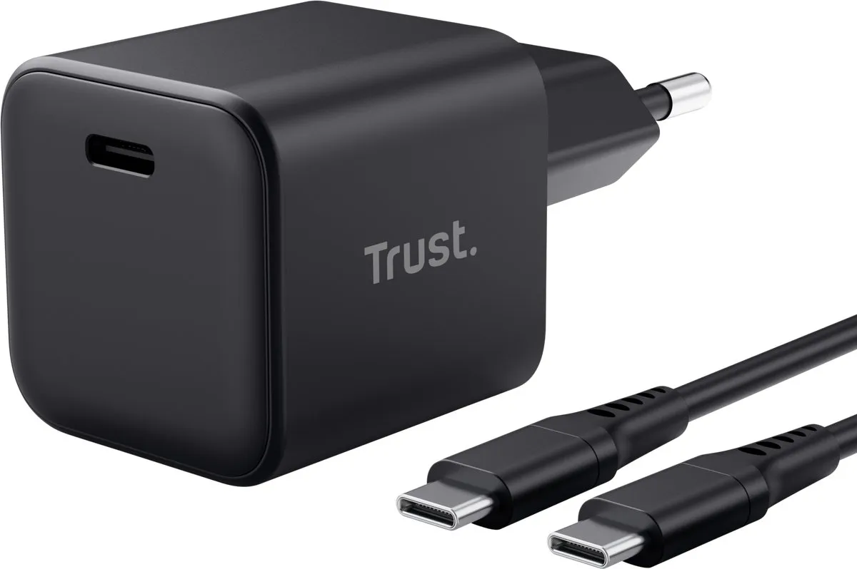 Trust Maxo Ultracompact 65W GaN USB-C Oplader 26046 - Zwart