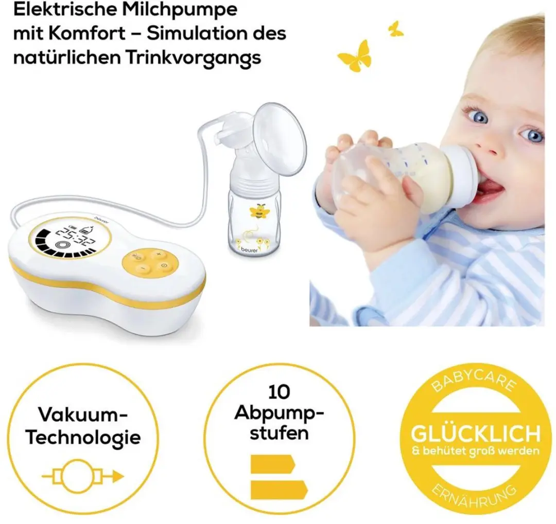 Beurer BY 40 Elektrische Borstkolf - 10 standen - Wit/Geel - afbeelding 6 van 6