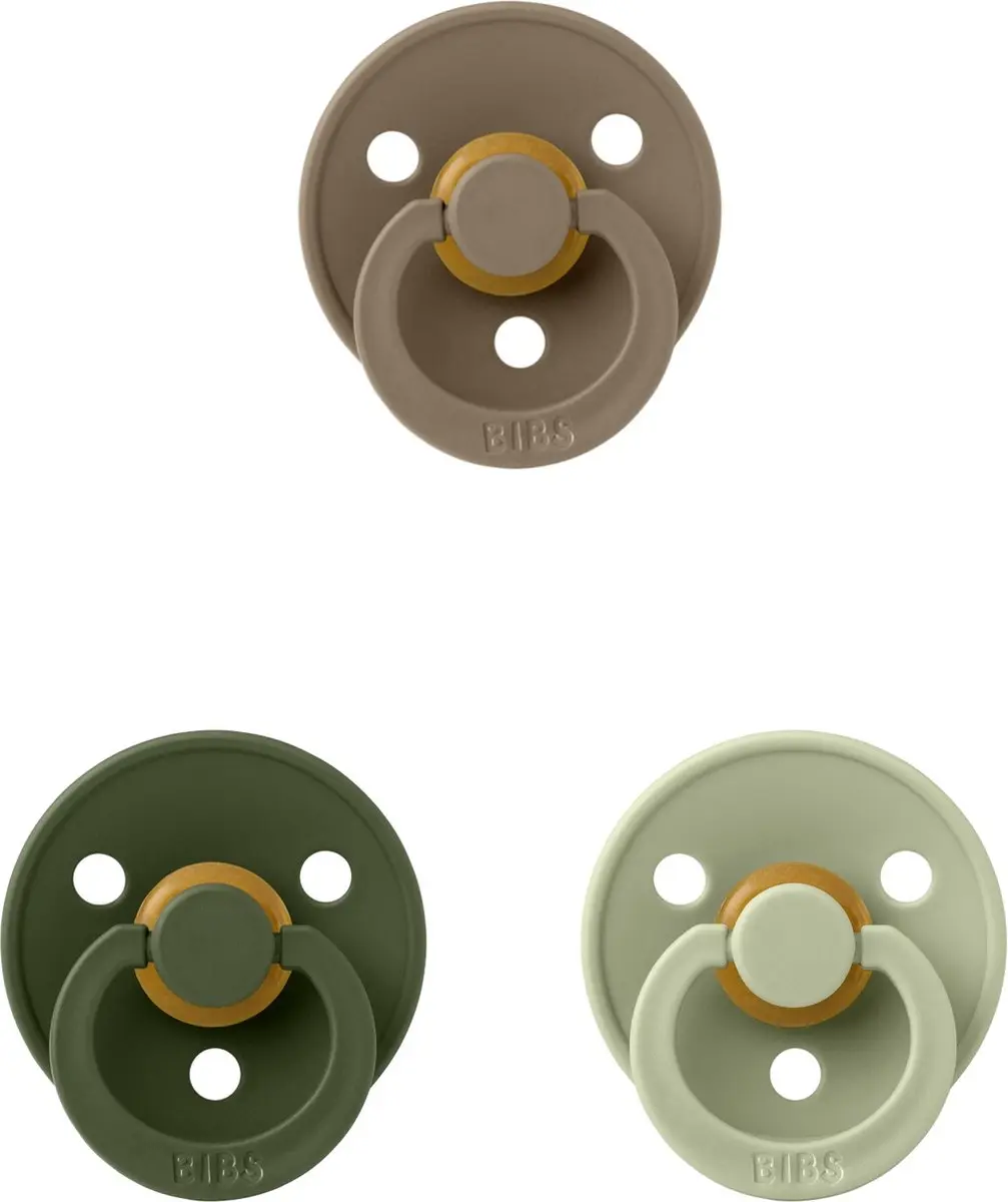 BIBS Fopspeen 0-6 Maand Set - 3 Stuks - Hunter Green/Dark Oak/Olive