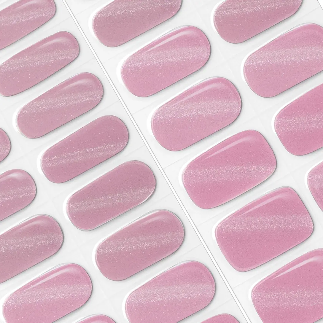 Pink Gellac UV Nagelstickers Cat Eye Blushing Pink - 20 Stuks
