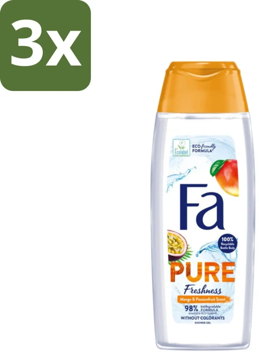 Fa Pure Freshness Douchegel Mango & Passievrucht 250ml - 3 Stuks