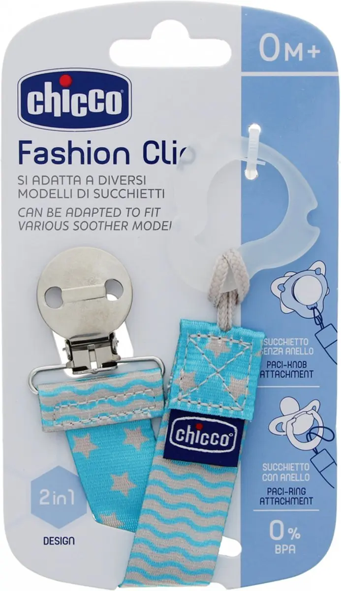 Chicco Fopspeenketting Jongens - Lichtblauw - afbeelding 2 van 3