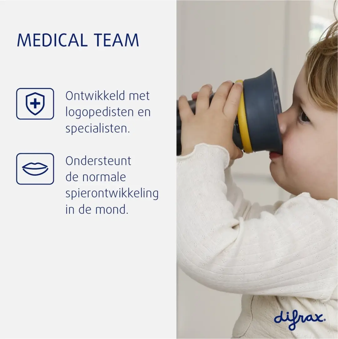Difrax 360°beker Drinkbeker 250ml - Grijs