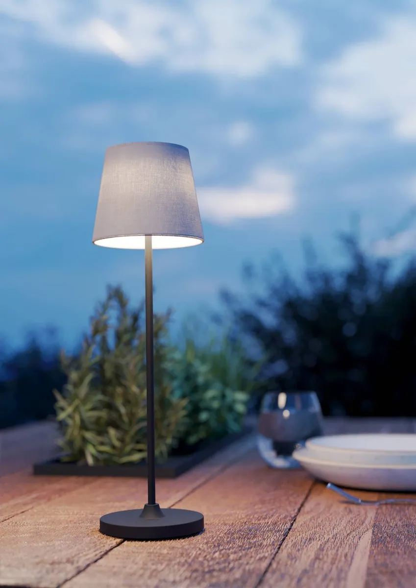 Eglo Leonero Oplaadbare LED Tafellamp - Zwart/Beige