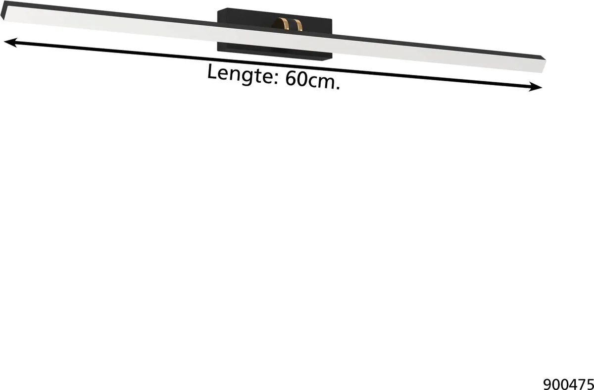 EGLO Verdello Spiegellamp - LED - 60 cm - Zwart/Geelkoper/Wit