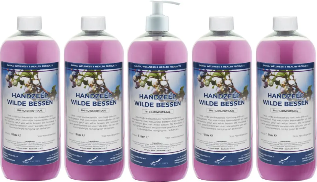 Splashbox Cosmetics Handzeep Wilde Bessen 1L - 5 Stuks