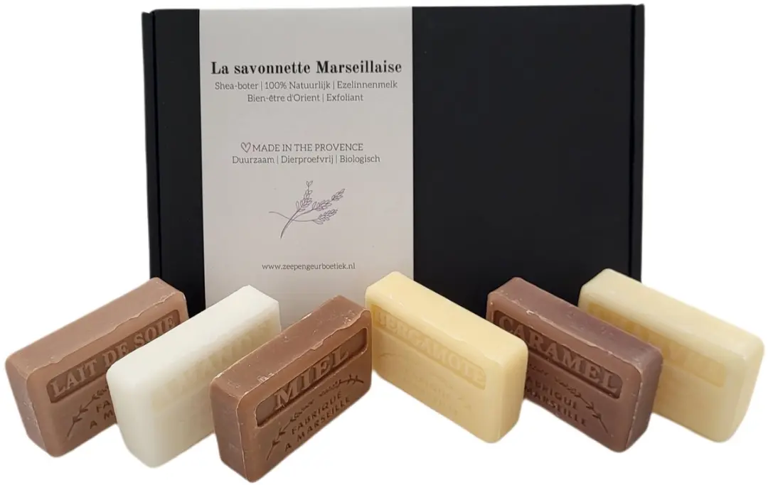 Savon de Marseille Brievenbuscadeau Vaderdag Zeepset 6x125g