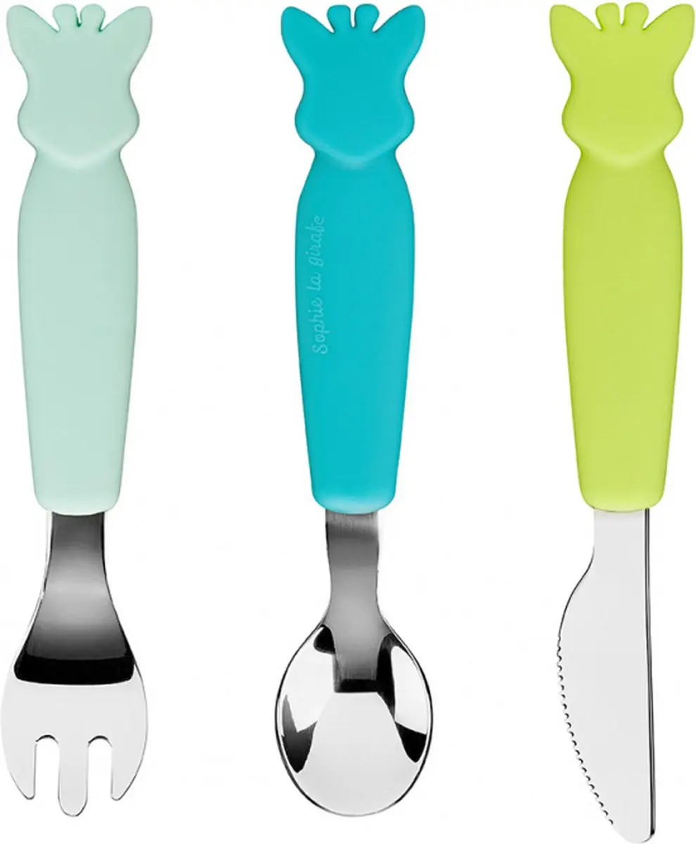 Sophie de Giraf Baby Bestekset 3-delig - Siliconen handvat - 6+ maanden