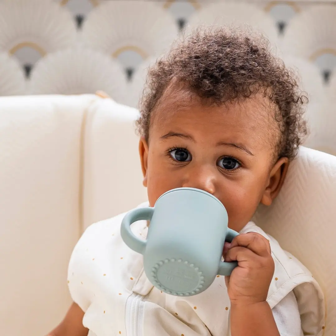 Nattou Beker met Rietje Silicone - Groen 250ml