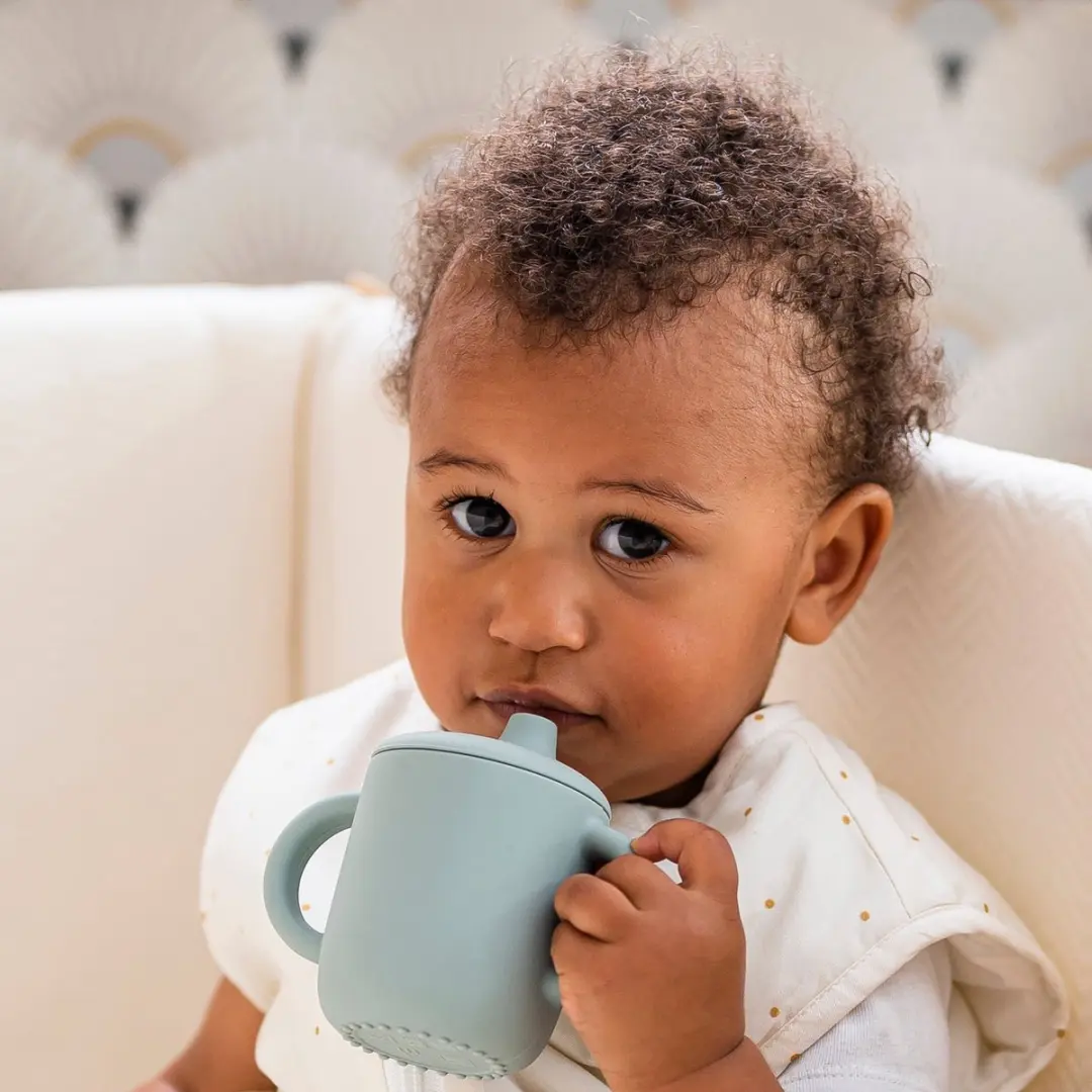 Nattou Beker met Rietje Silicone - Groen 250ml