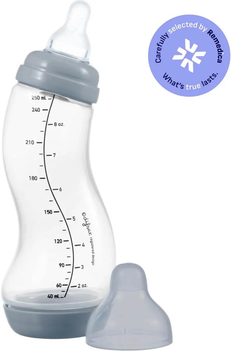 Difrax Natural S Babyfles 250ml - Grijs