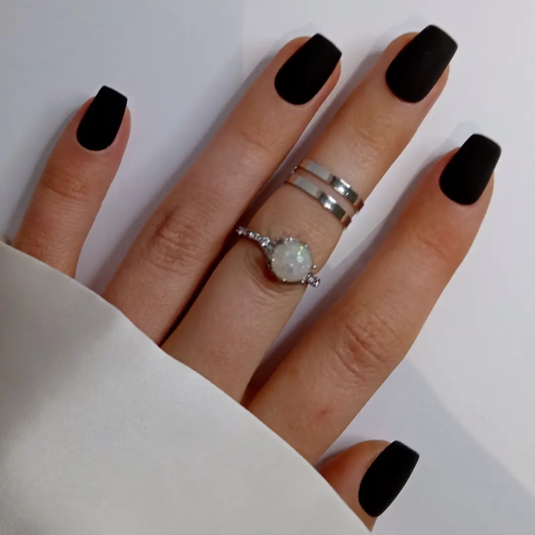 SD Press on Nails B-120 Zwart Matte Nagelset - 20 Stuks - XS Coffin - afbeelding 6 van 6