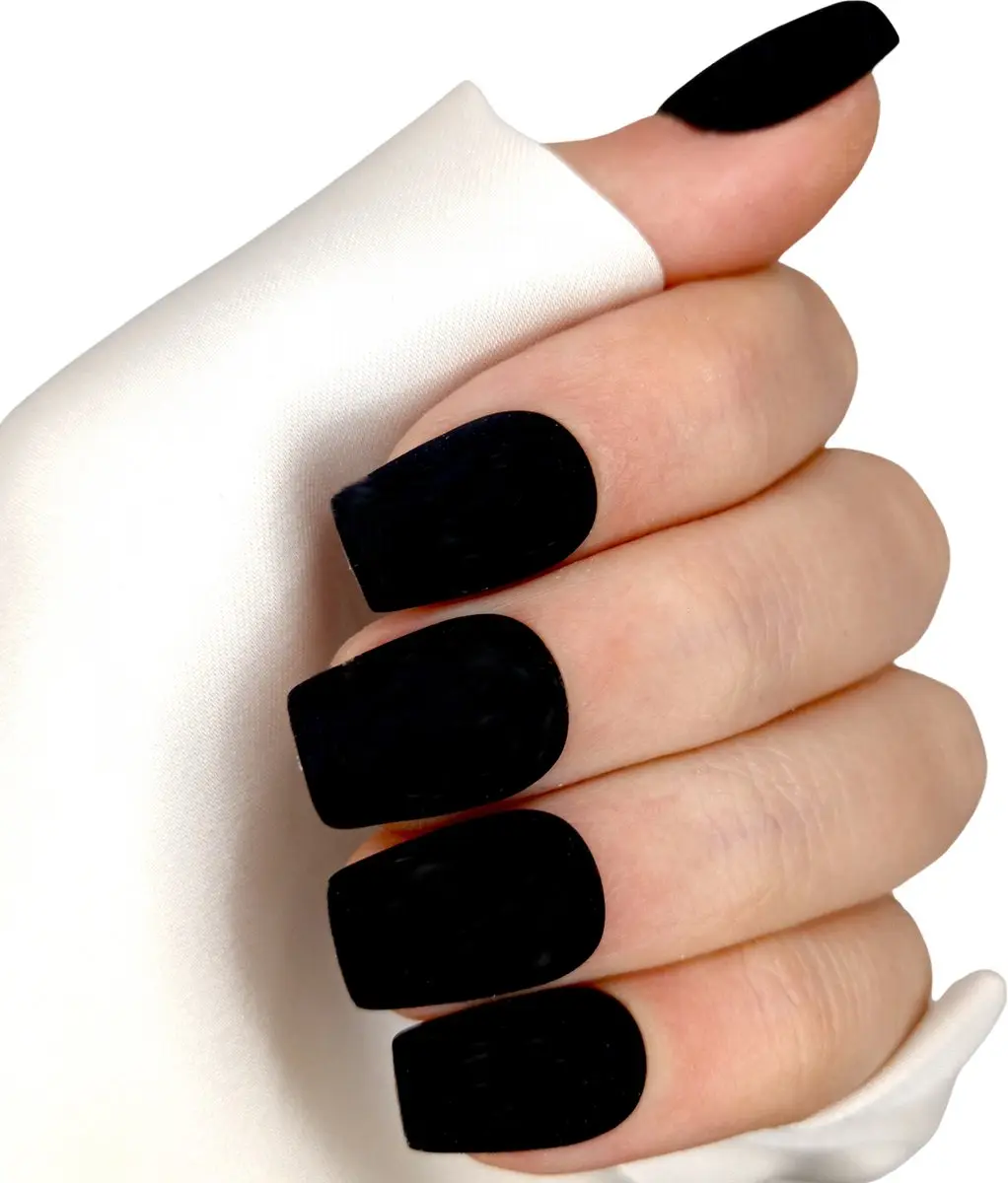 SD Press on Nails B-120 Zwart Matte Nagelset