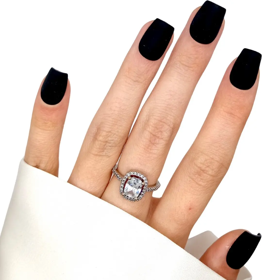SD Press on Nails B-120 Zwart Matte Nagelset - 20 Stuks - XS Coffin