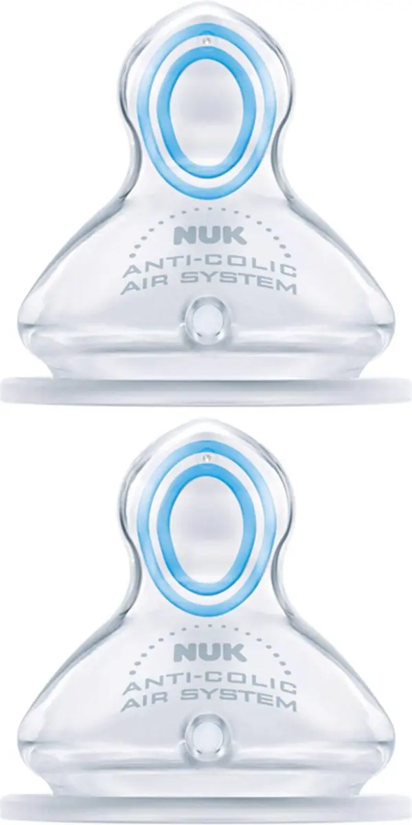 NUK First Choice Anti Colic Flesspeen Siliconen - 0-6 Maanden - 2 Stuks