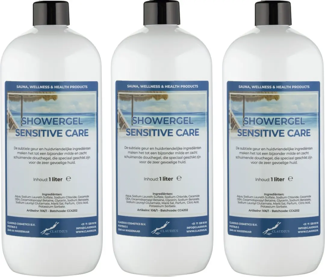 Splashbox Cosmetics Douchegel Sensitive Care 1L - 3 Stuks
