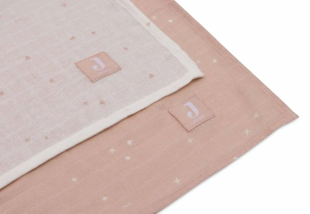 Jollein Hydrofiele Doek Large 115x115cm - 2 Stuks - Twinkling Wild Rose