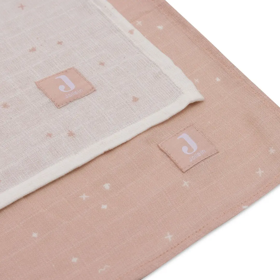 Jollein Hydrofiele Doek Large 115x115cm - 2 Stuks - Twinkling Wild Rose