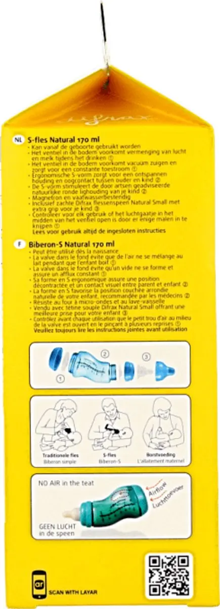 Difrax S-Fles Klein 170ml - Rood