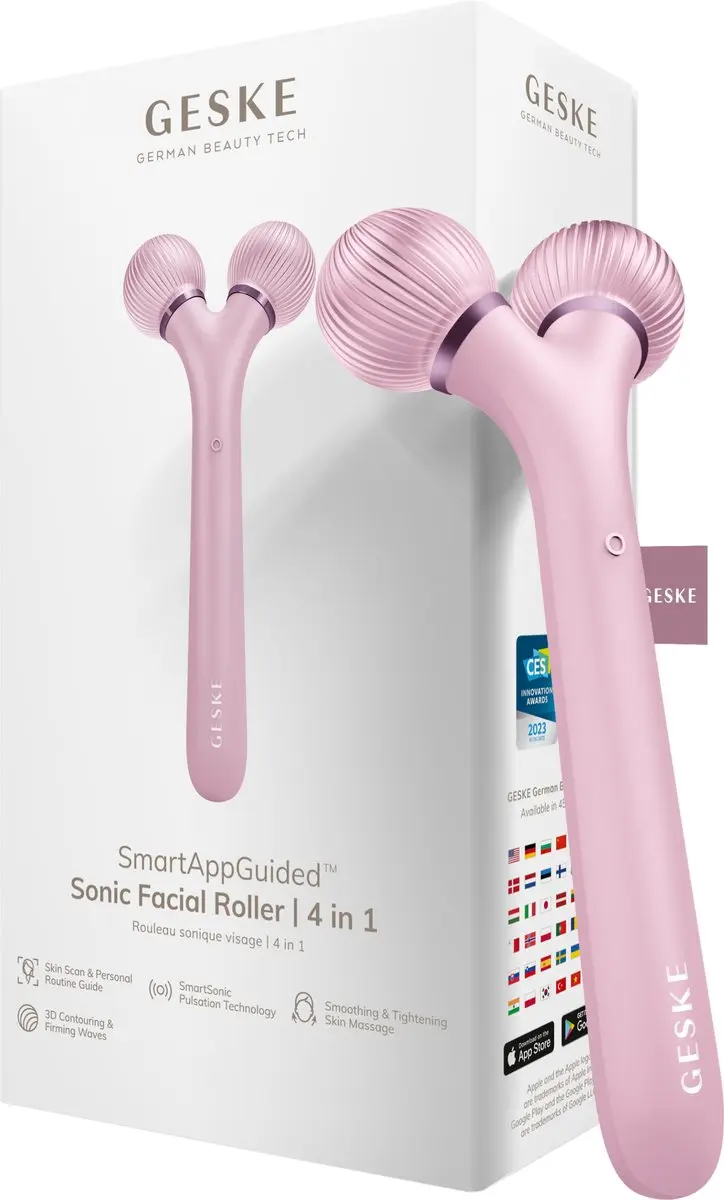 GESKE SmartAppGuided Sonic Facial Roller 4-in-1 - Groen