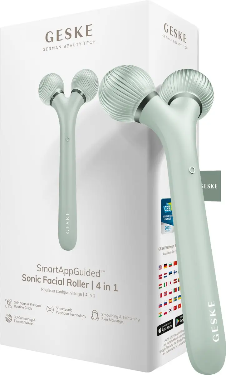 GESKE SmartAppGuided Sonic Facial Roller 4-in-1