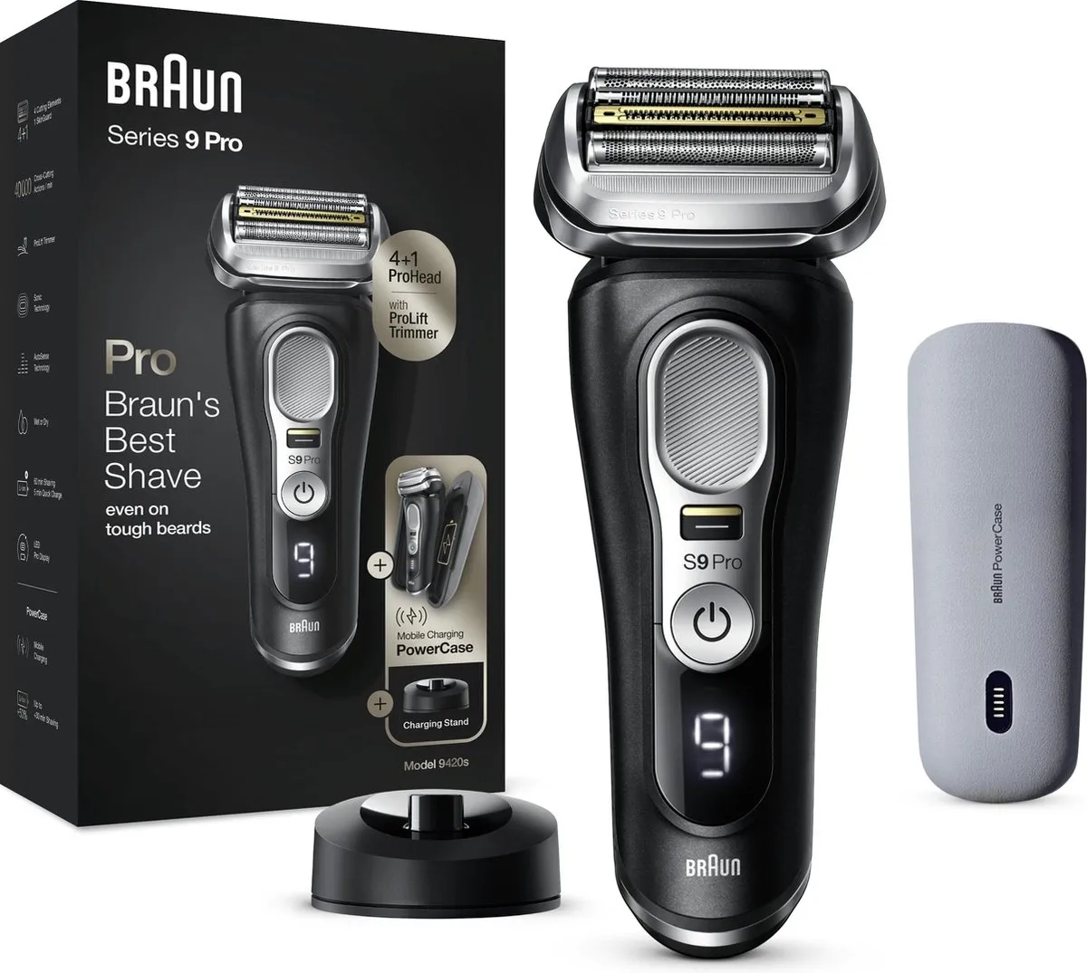 Braun Series 9 Pro 9420s Elektrisch Scheerapparaat - 5 Mesjes - Zwart