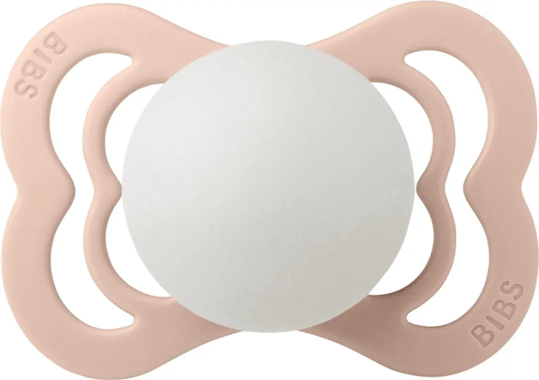 BIBS Supreme Glow Silicone Fopspeen 2 Stuks - Roze/Beige