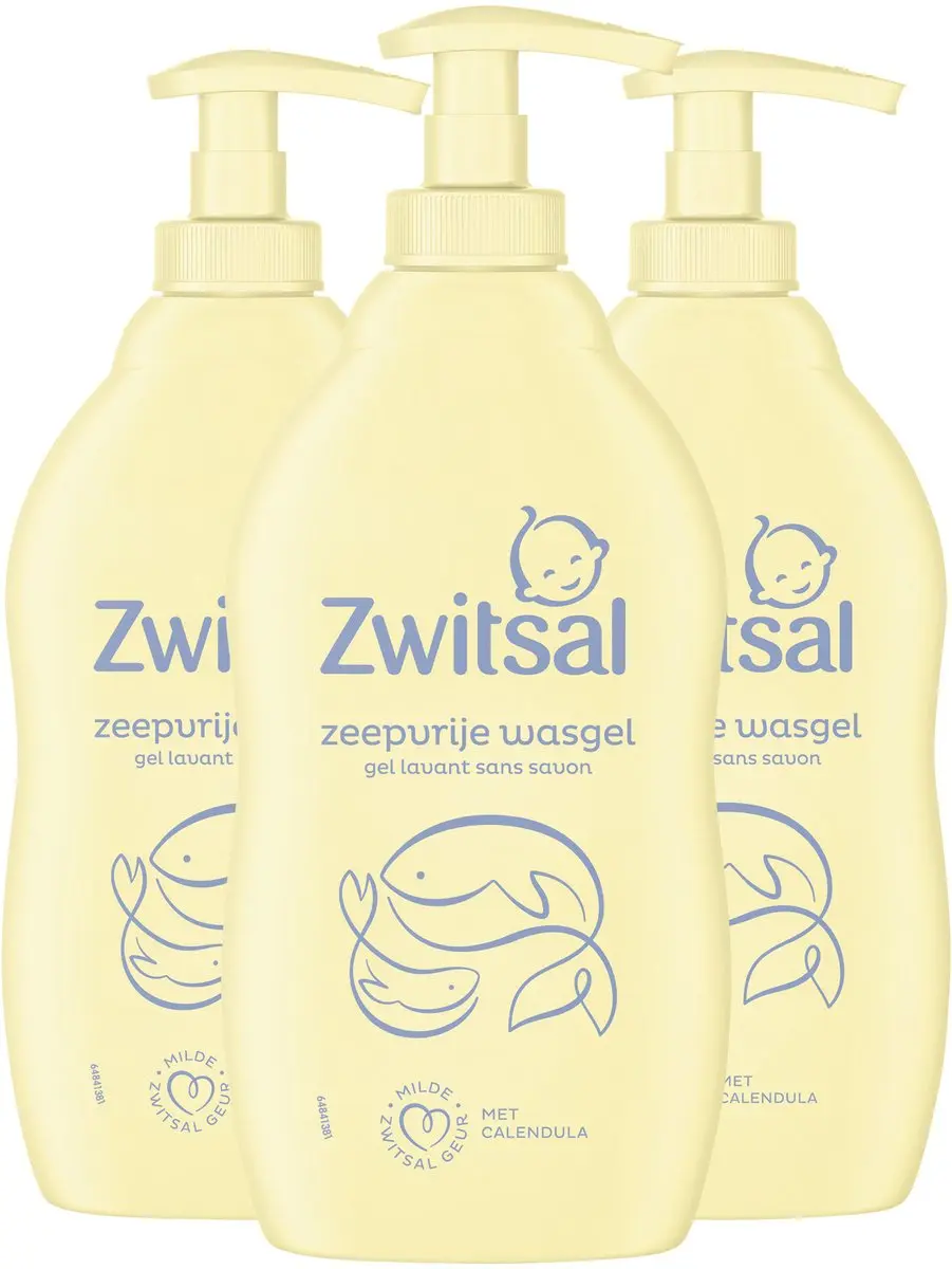 Zwitsal Zeepvrije Wasgel Baby 400ml - 3 Stuks