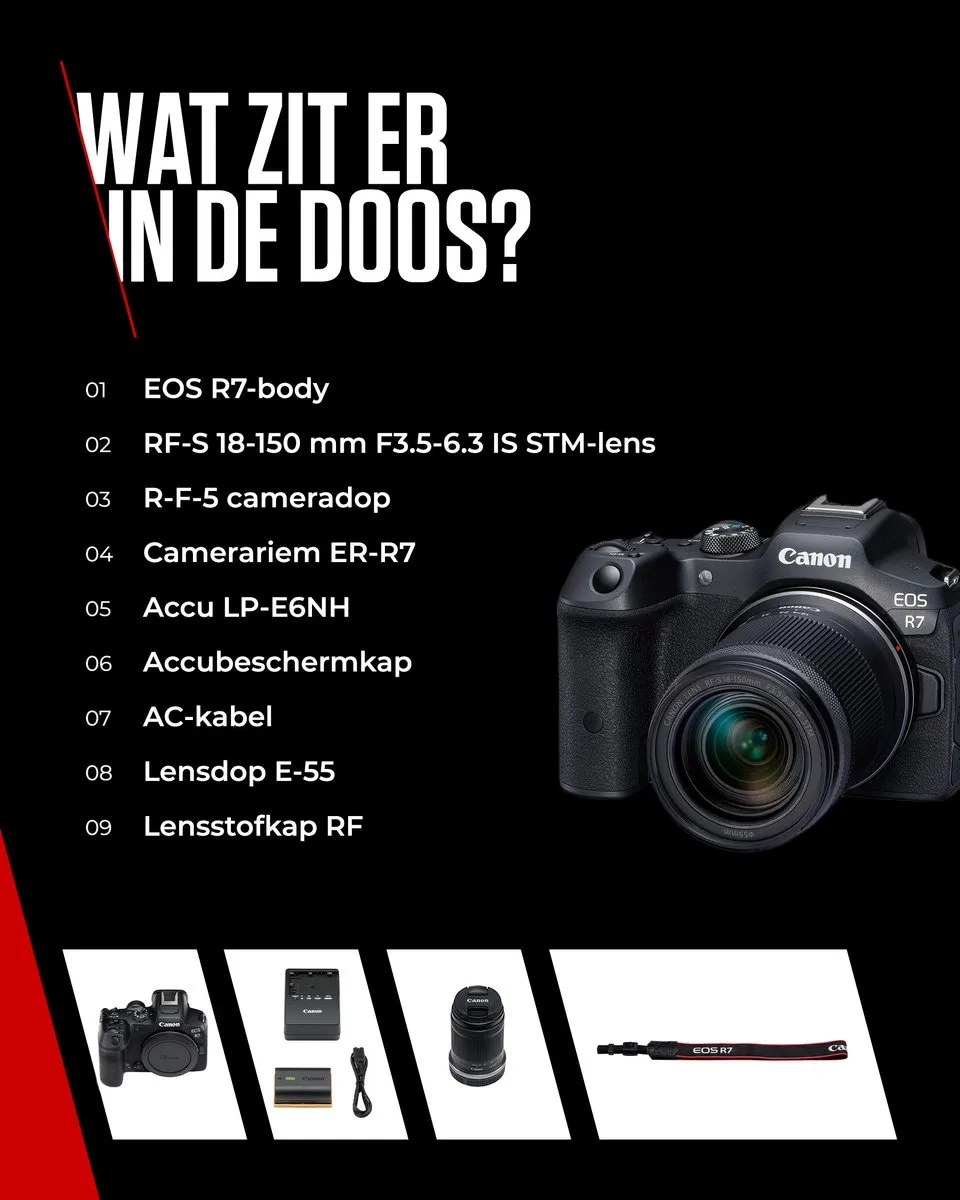 Canon EOS R7 RF-S 18-150mm S STM - 32.5MP APS-C Zwart - afbeelding 6 van 6
