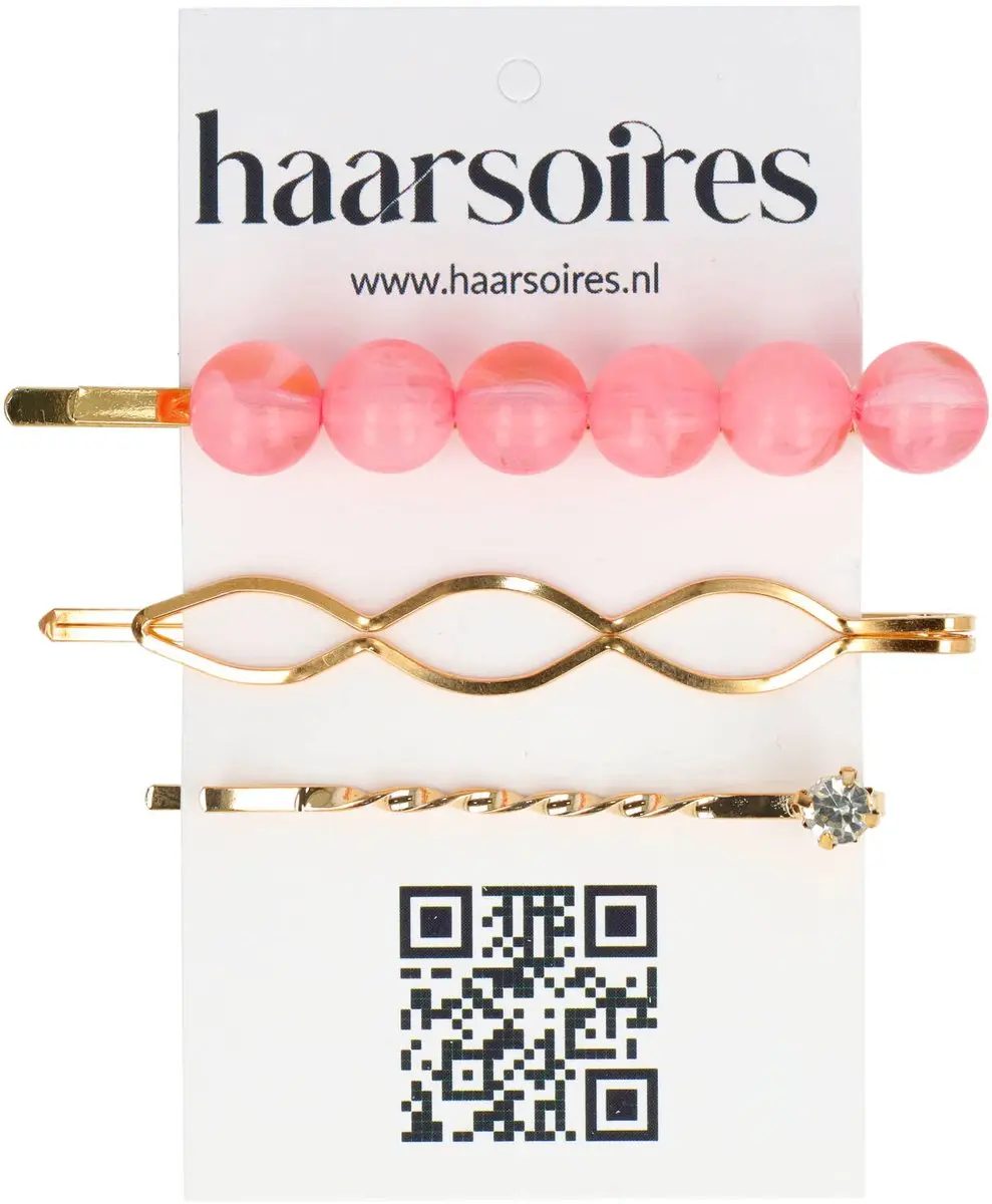 Haarsoires Wave Schuifspeldjes 7cm - Roze Goud - 3 Stuks